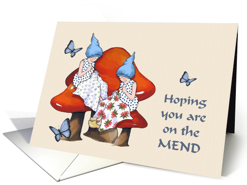 Get Well Hoping You Are On The Mend with Gnomes Sewing card (1643182)