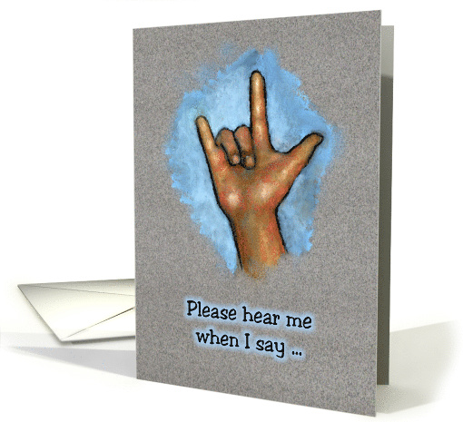 I Love You With Sign Language Finger Spelling Hand in Pastel card
