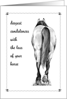 Condolences Sympathy Loss of Horse Drawing of Horse Walking Away card