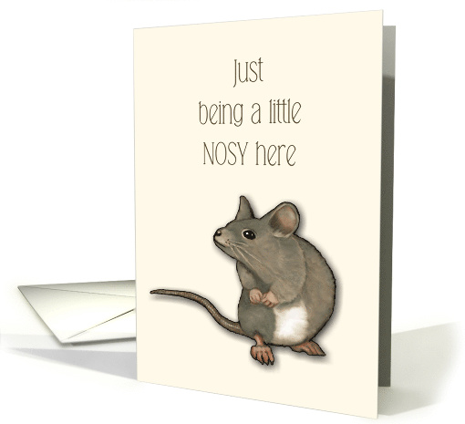 Hi Hello With Cute Mouse Being A Little Nosy Checking In With You card