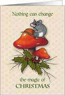 Coronavirus Covid Christmas With Masked Mouse and Toadstools Stars card