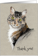 Thank You General with Green-Eyed Cat You Are the Cat’s Meow card