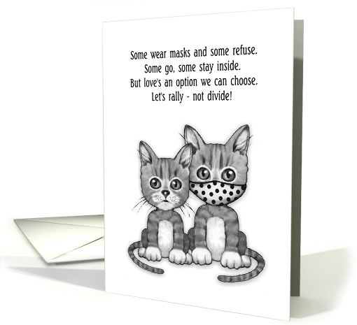 Coronavirus Covid Thinking of You with Cute Kitties and Mask card