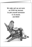 COVID Thinking of You Humor for Book Lover Time For Reading card