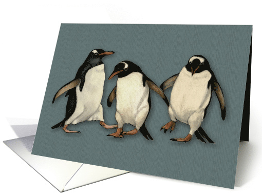 Any Occasion Blank Inside Three Happy Dancing Penguins... (1659490)
