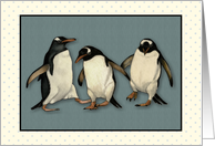 Penguins Any Occasion Blank Inside Cute Trio with Tiny Dots card