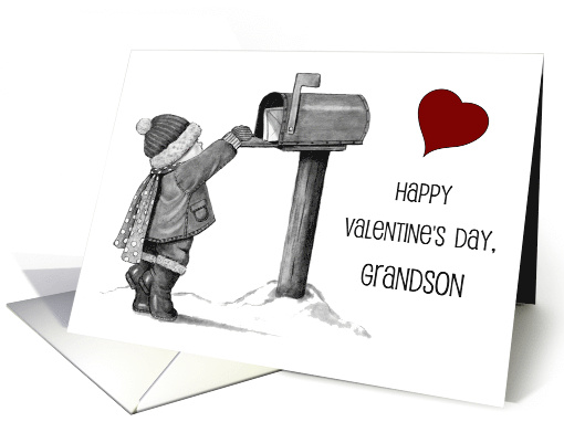 Happy Valentine's Day to Grandson with Little Boy at... (1662432)