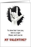 General Valentine I Love You in Sign Language Hand Making Sign card