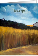 Thank You For Gift with Painting of Rural Landscape in Summer card