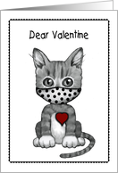 COVID Valentine for Kids with Kitten Wearing Mask Purrfect For Me card