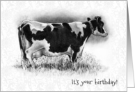 Birthday Humor Milk It For All It’s Worth with Drawing of Dairy Cow card