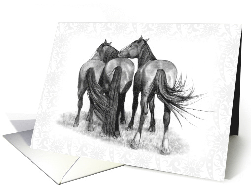 Any Occasion Blank Inside with Drawing of Three Horses card (1665774)
