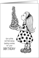 Happy Birthday General Humor Girl Holding Plate Mountain of Cookies card