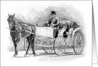 Any Occasion Blank Inside Pencil Drawing of Horse and Carriage card