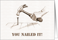 Congratulations on General Achievement with Hand Holding Hammer Nail card