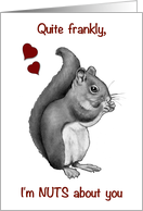 Happy Valentine’s Day with Squirrel Quite Frankly I’m Nuts About You card