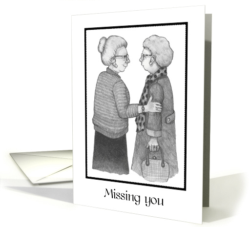 Missing You During COVID Two Old Friends Drawing of... (1669622)