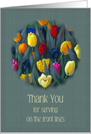 COVID Thank You To Front Line Healthcare Workers with Tulip Painting card