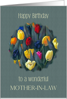 Happy Birthday to Wonderful Mother in Law Bright Tulips Floral Art card