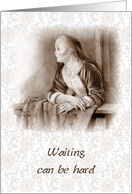 Thinking of You During COVID Waiting Can Be Hard Woman on Balcony card