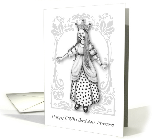 Happy COVID Birthday Princess with Girl Wearing Mask... (1670712)
