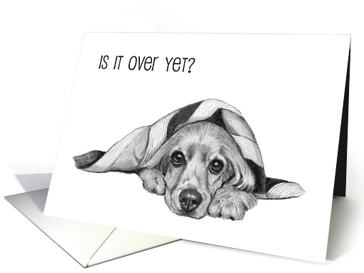COVID Thinking of You with Drawing of Cocker Spaniel Dog Blanket card