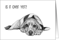 COVID Thinking of You with Drawing of Cocker Spaniel Dog Blanket card