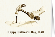 Happy Father’s Day Dad With Drawing of Hand Holding Hammer card