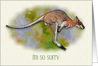 Apology Sorry I Jumped To Conclusions with Artwork of Kangaroo Jumping card
