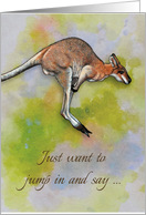 Get Well General Want to Jump In and Say Feel Better with Kangaroo card