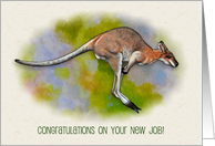 Congratulations on New Job Leaping Ahead with Kangaroo Jumping card