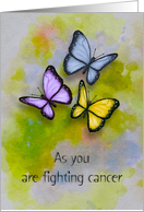 Get Well Fighting Cancer with Artwork of Butterflies card