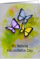 National Reconciliation Day with Three Butterflies Let’s Be Friends card