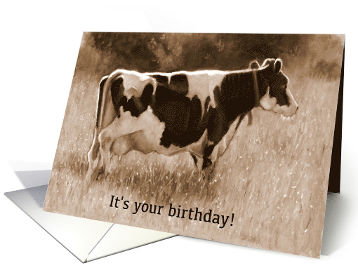 Happy Birthday Humor with Cow Milk It For What It's Worth... (1675062)