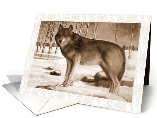 Any Occasion Blank Inside With Sepia Painting of Grey... (1675484)