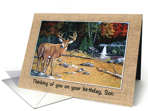 Happy Birthday To Estranged Son with Painting of Deer in... (1677062)
