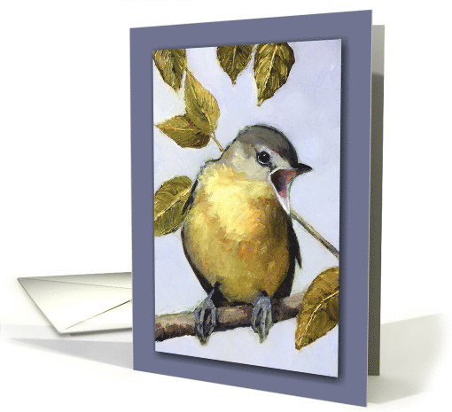 Any Occasion Blank Inside Painting of Bird Vireo Wildlife Art card