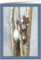 Any Occasion Blank Inside Painting of Squirrel in a Tree Animal Art card