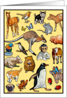 Any Occasion Bank Inside with Colorful Animal Montage Artwork card