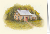 Any Occasion Blank Inside with Watercolor Painting of Stone Cottage card