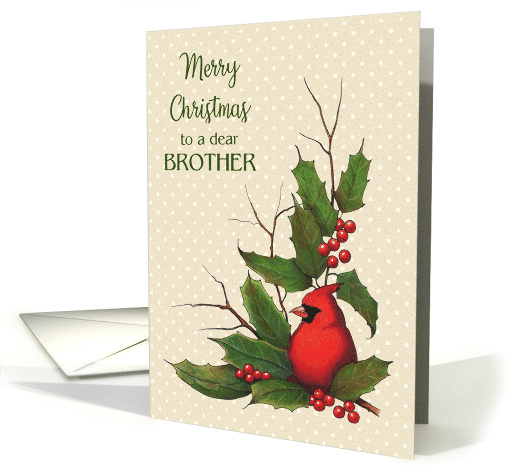 Merry Christmas to a Dear Brother with Red Cardinal and... (1703442)