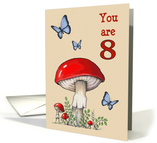 Happy Eighth Birthday Turning Eight with Red Mushrooms... (1704364)