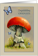 Congratulations Graduate with Mushroom and Butterfly Spread Your Wings card