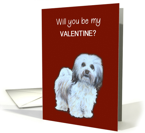 General Valentine's Day Will You Be Mine with Cute Havanese Puppy card