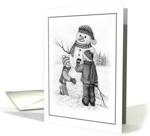 Any Occasion Blank Inside with Kids and Snowman Pencil... (1716528)