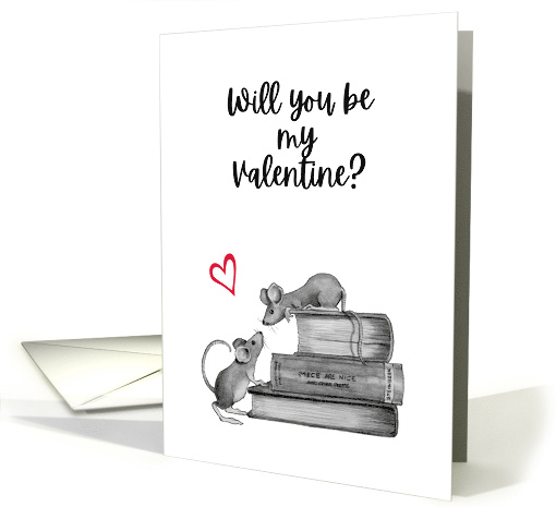 Be My Valentine General with Cute Mice on Books Pencil... (1724928)