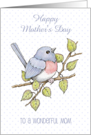 Happy Mother’s Day to Wonderful Mom with Cute Chubby Bluebird card