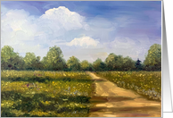 All Occasion Landscape Painting Dirt Path in Field on Sunny Day card