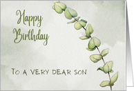 Happy Birthday to Estranged Son with Simple Eucalyptus Leaves card