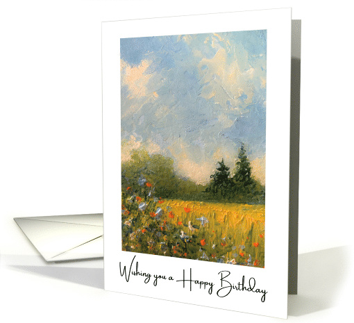 General Happy Birthday With Knife Painting of Sunny Field... (1922000)